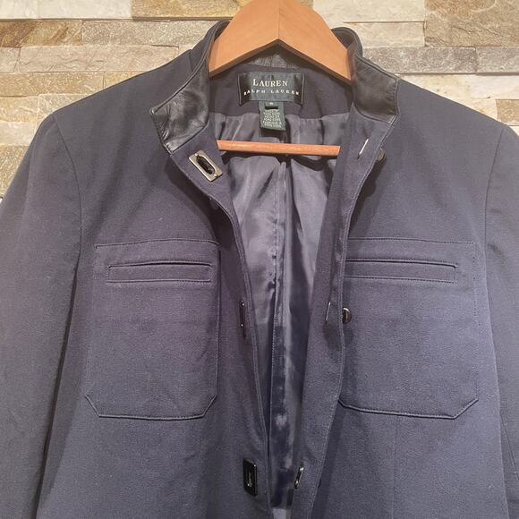 Ralph Lauren Equestrian Blazer 6 | Vintage Navy Jacket, Leather Trim Toggle Rare - Picture 7 of 9